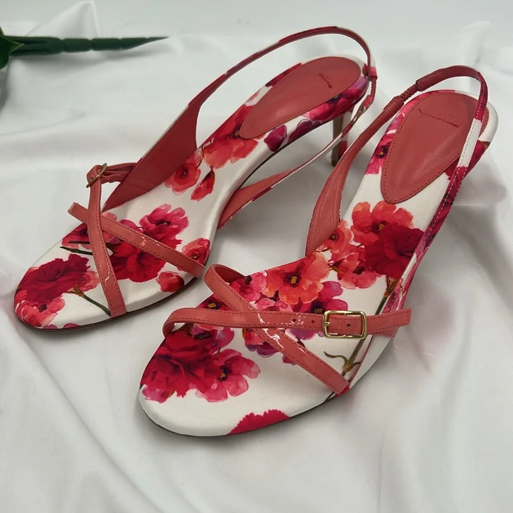 Alexandre Birman Maia 60 Canvas & Leather Slingback Sandal, Pink size 38/8 - Picture 2 of 11